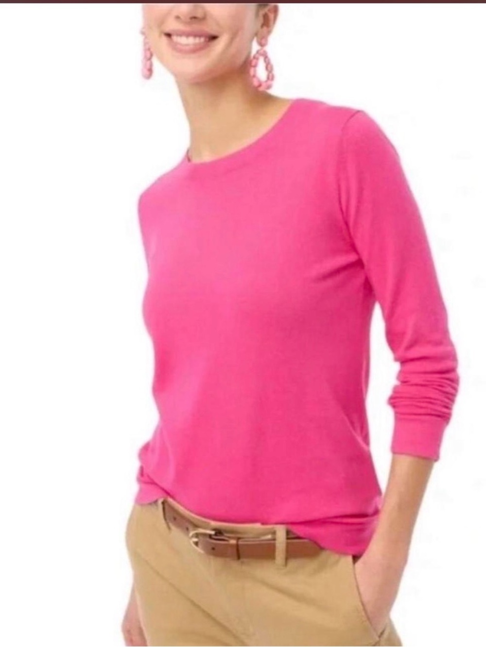 J. Crew Pink Teddie Crewneck Top